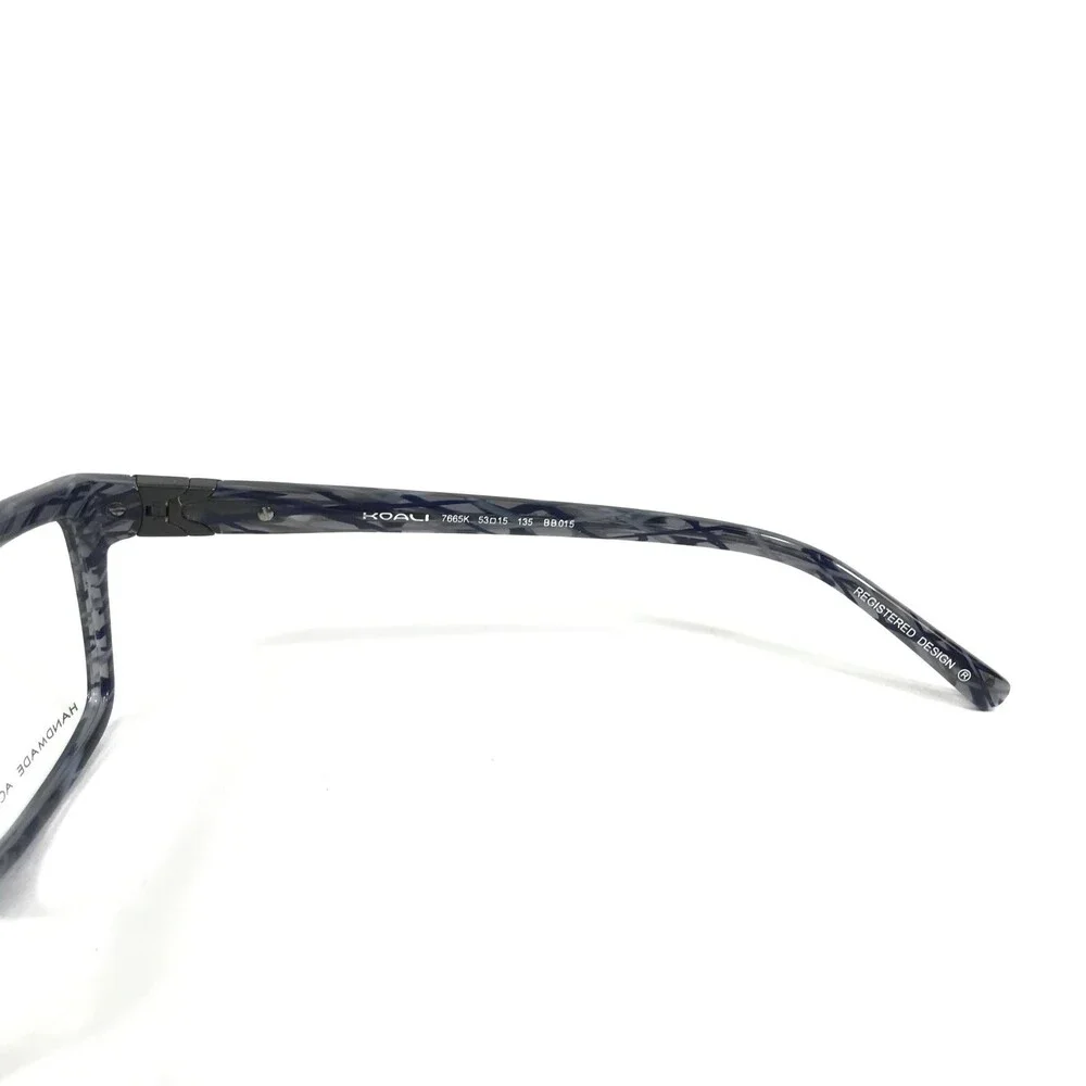Morel Eyeglasses Frames KOALI 7665K BB015 Grey Blue Geometric Pattern 53-15-135